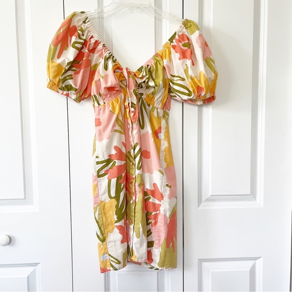 Sabo 100% cotton 60’s floral print retro inspired mini summer dress - Picture 4 of 12